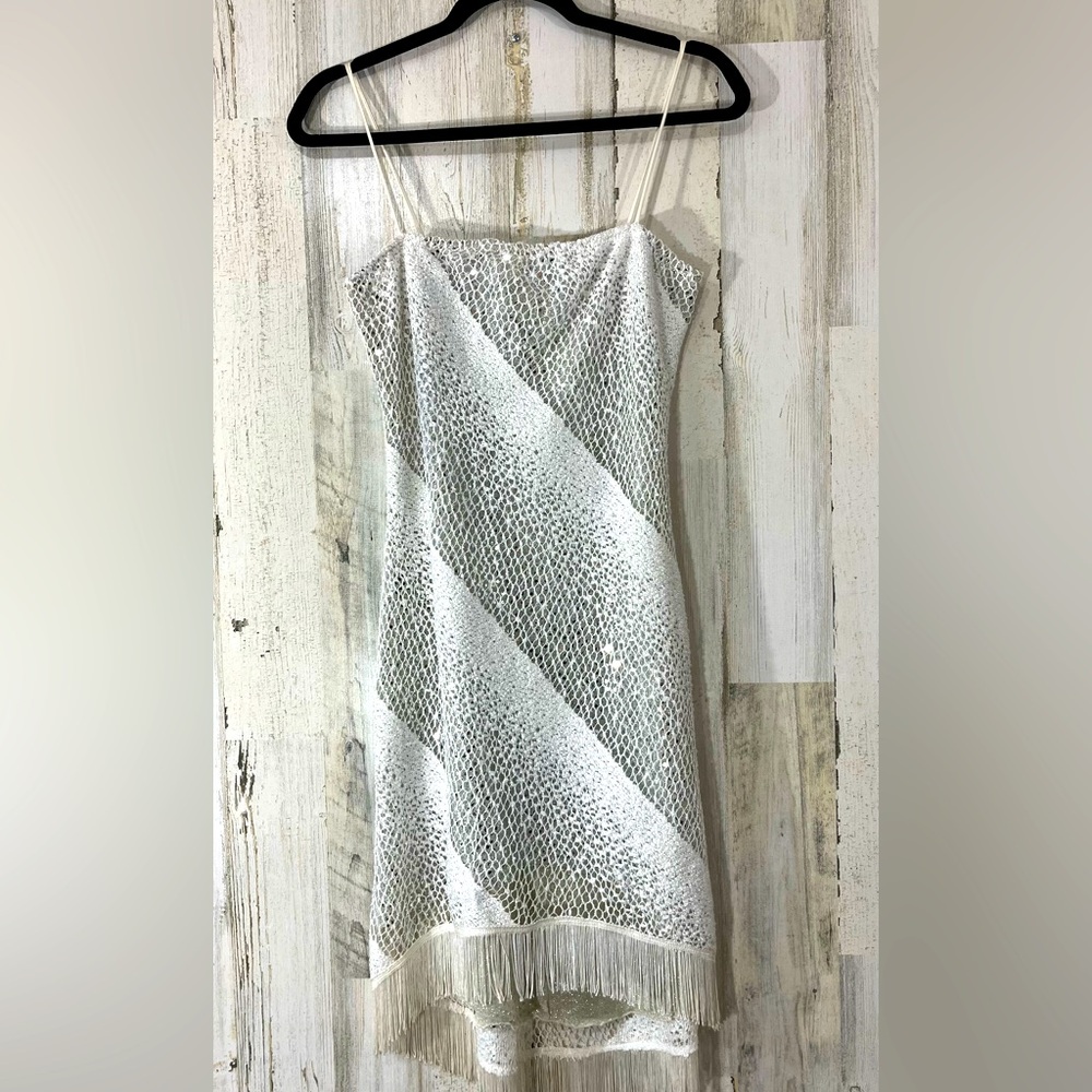 Elegant White Fringe Dress